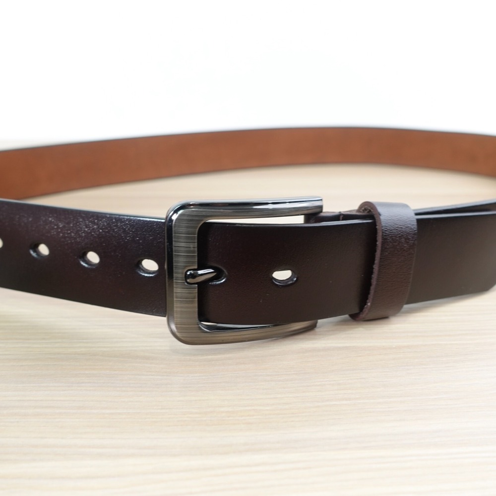 Chocolate Leather Belt Mens 40‎ Brown Silver Buckle Work Golf Ranger Americana